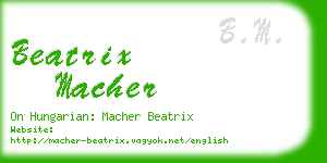 beatrix macher business card